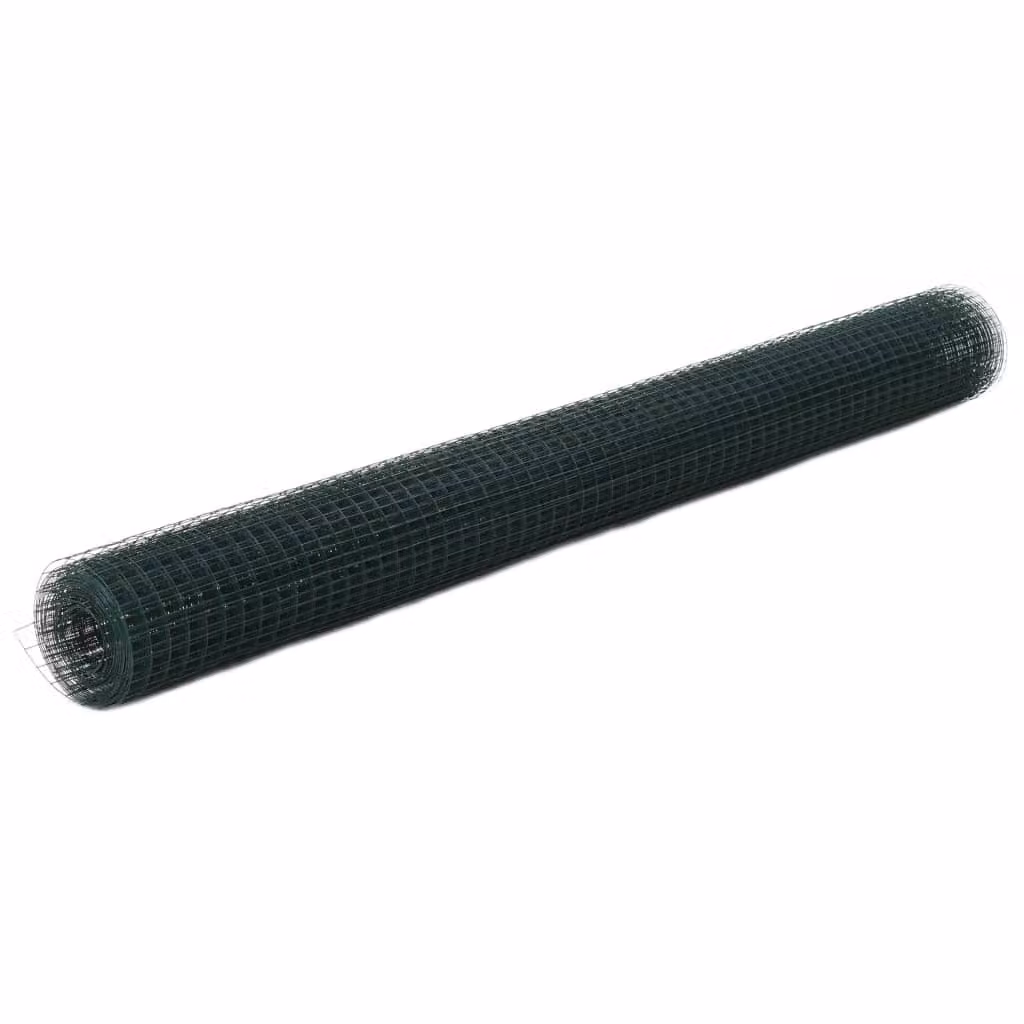 vidaXL Recinzione in filo d'acciaio con rivestimento in PVC 25x1,5 m Verde