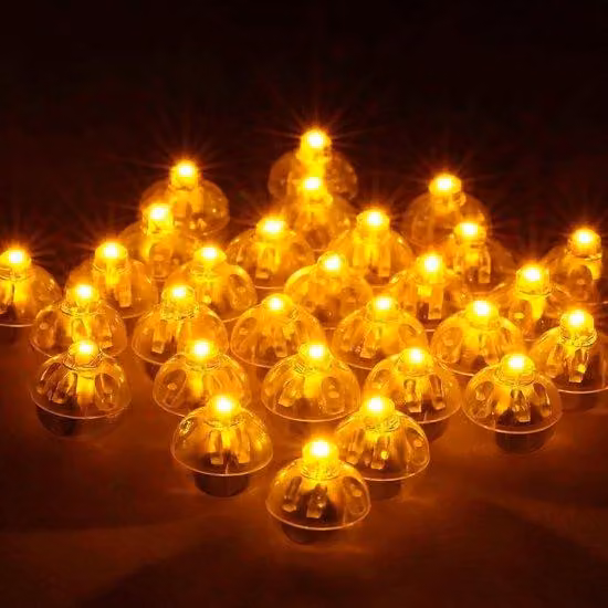 50 mini ghirlande luminose a LED - bianco caldo - Compleanno, Matrimonio