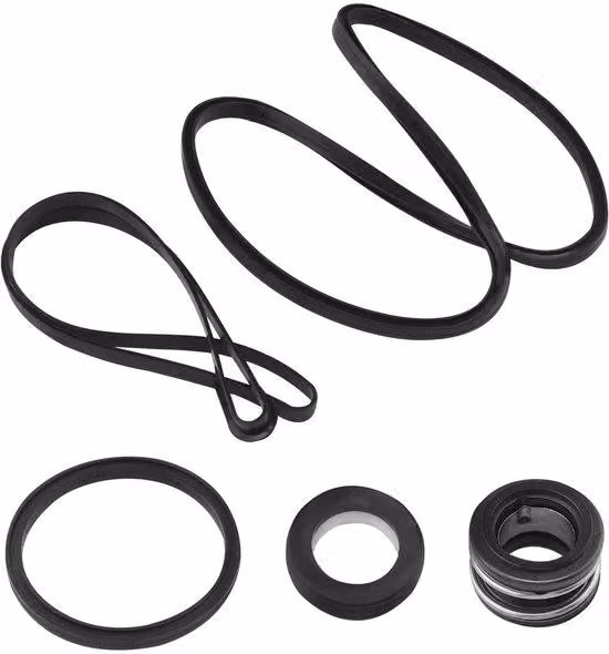Kit di riparazione per pompe per piscine - Set di guarnizioni - Colore nero - Resistente all'usura e alla corrosione - Facile da installare