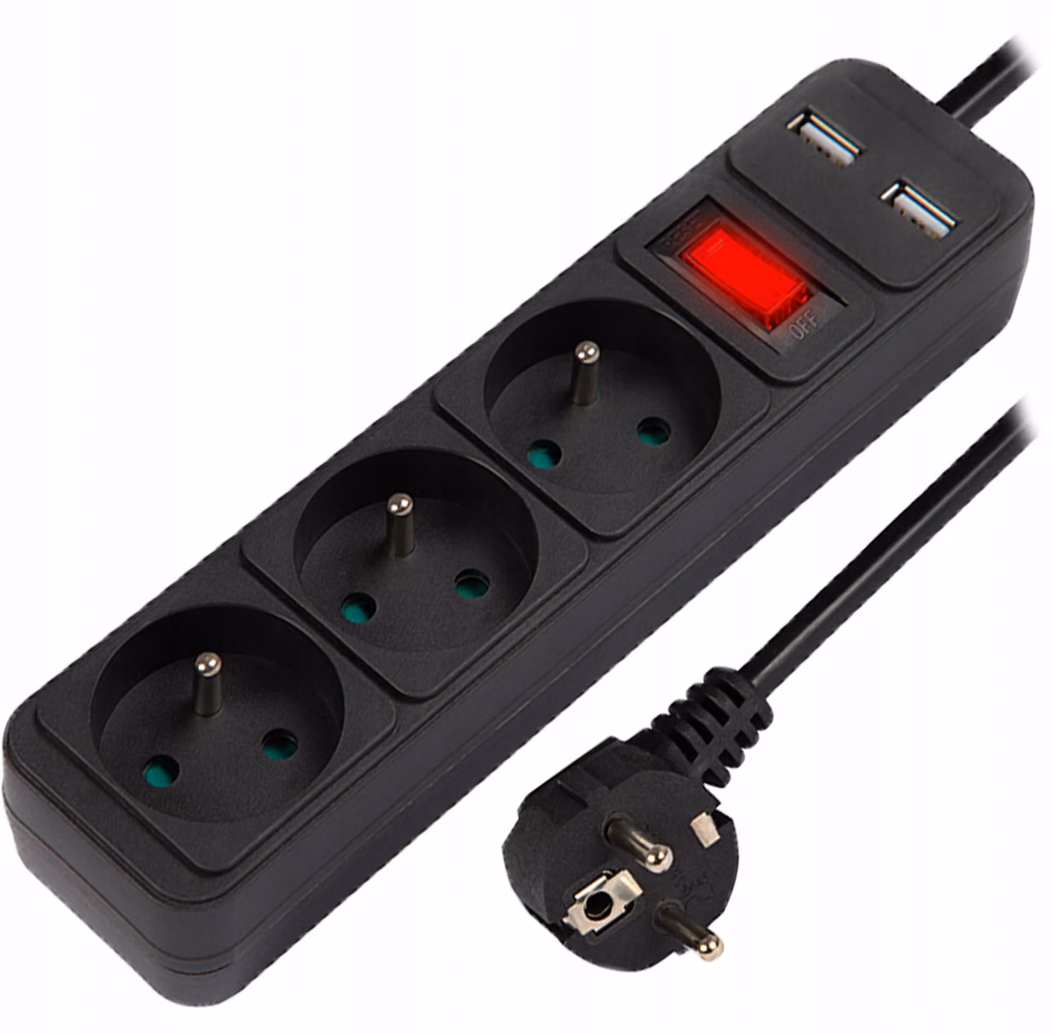 Ciabatta multipresa Blow PR-370WSP/USB, 3 prese con porta USB, lunghezza cavo 1,5 metri