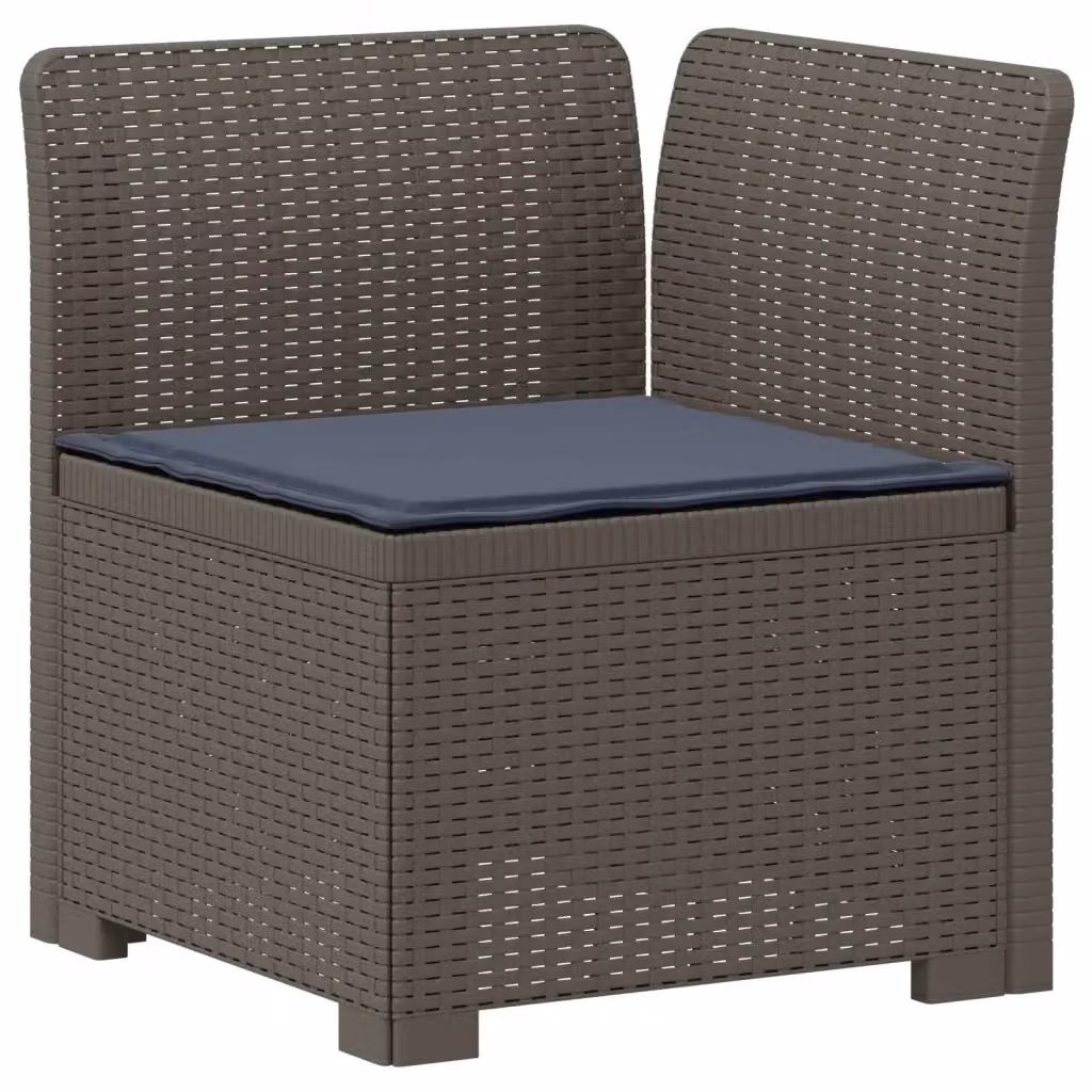 Divano da esterno singolo in rattan effetto moderno con cuscino grigio per giardino o terrazzo – 2