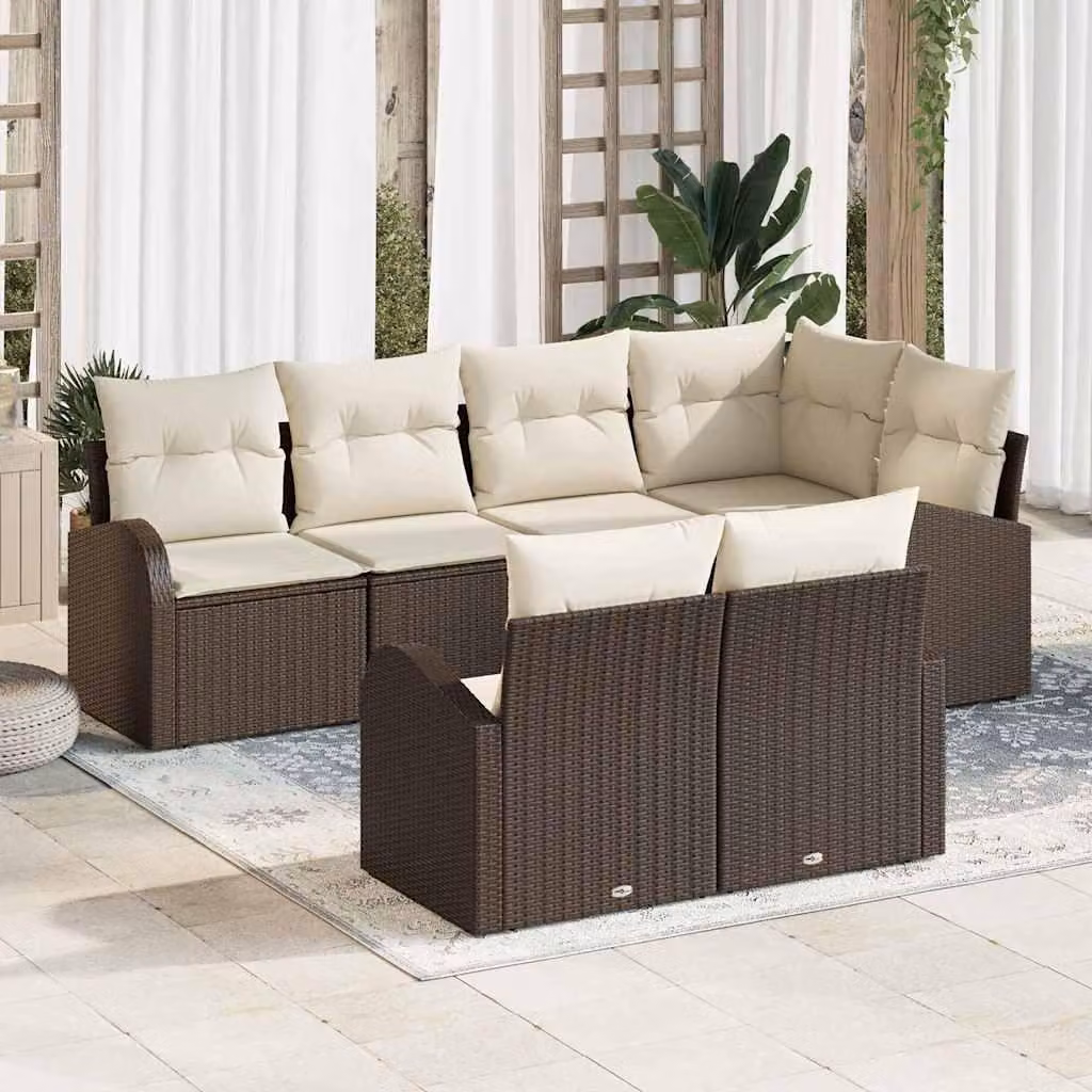 Maison Exclusive - Set Divano da Giardino Marrone polyrattan