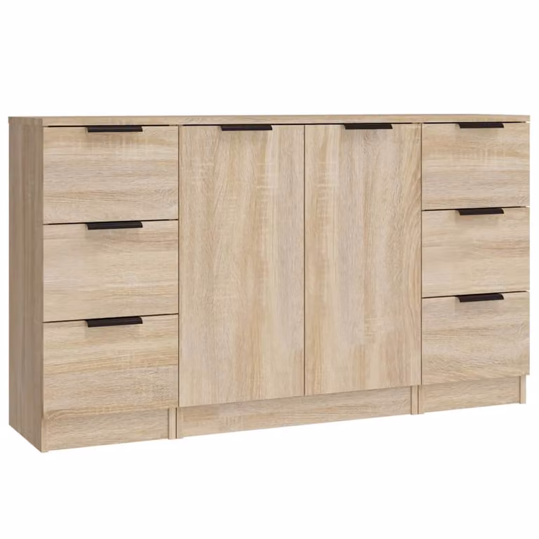 Credenze 3 pz Rovere Sonoma in Legno Multistrato