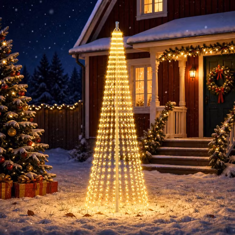 vidaXL Luci per albero di Natale con picchetti 744 LED Bianco caldo e
