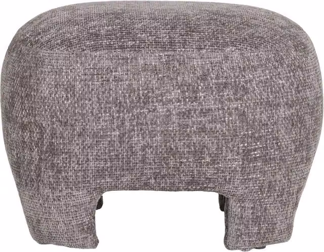 Nazare - Pouf imbottito in tessuto grigio 53x41x38 cm