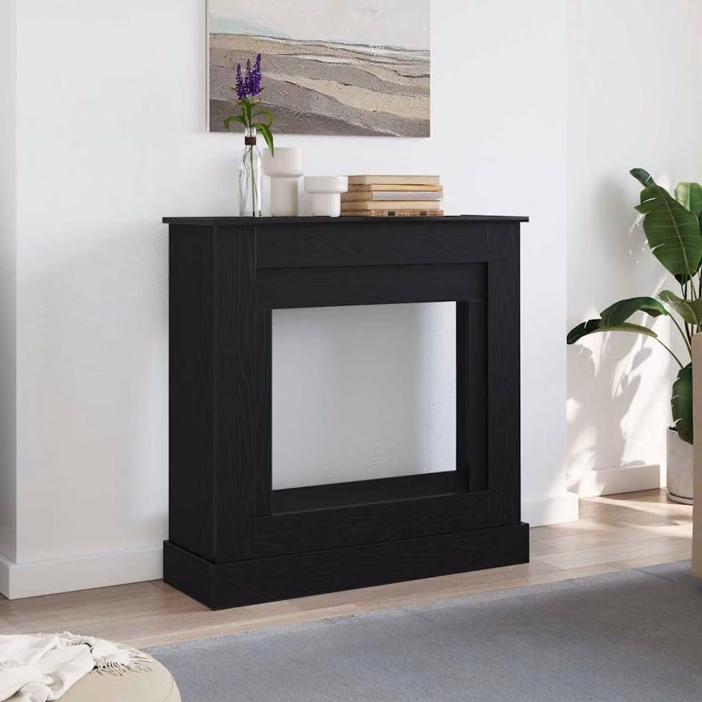 Cornice per Camino vidaXL in Rovere Nero, L 90 cm x P 30 cm x H 90 cm