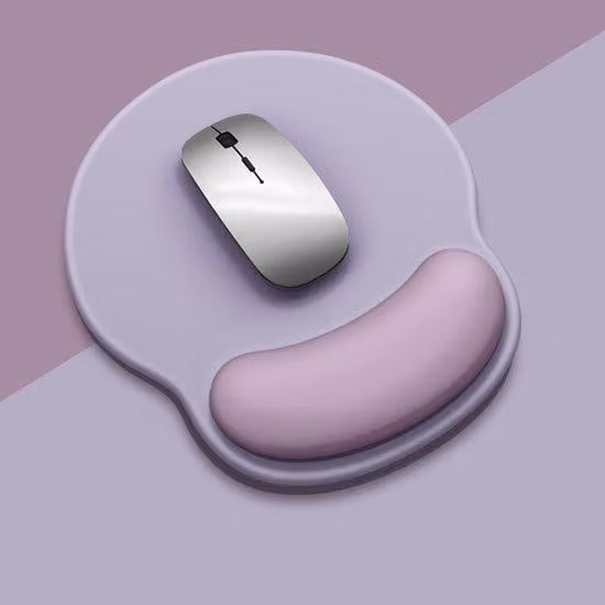Tappetino per mouse ergonomico per laptop, lavoro d'ufficio e gaming, con poggiapolsi, nei colori blu/viola