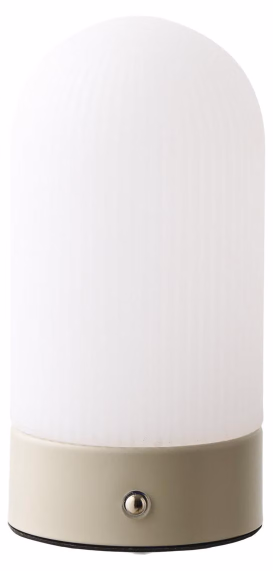 Lampada da tavolo Ashford ricaricabile in metallo e PE beige