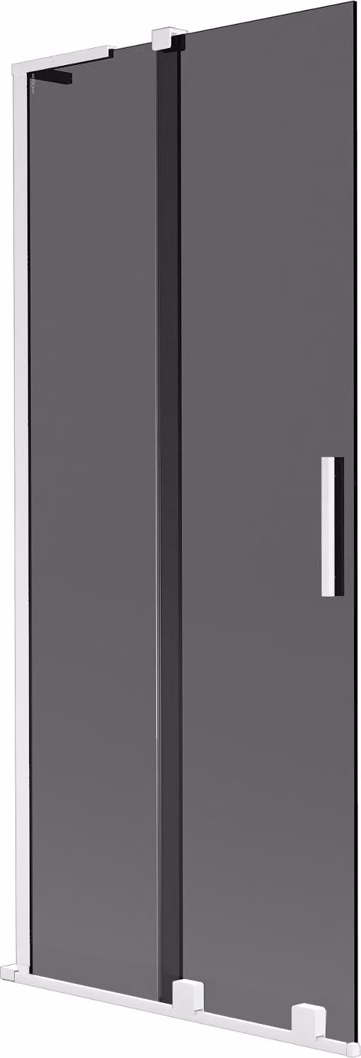 Mexen Velar L paravento per vasca da bagno a 2 ante scorrevoli 85 x 150 cm, grafite, bianco - 896-085-003-41-20