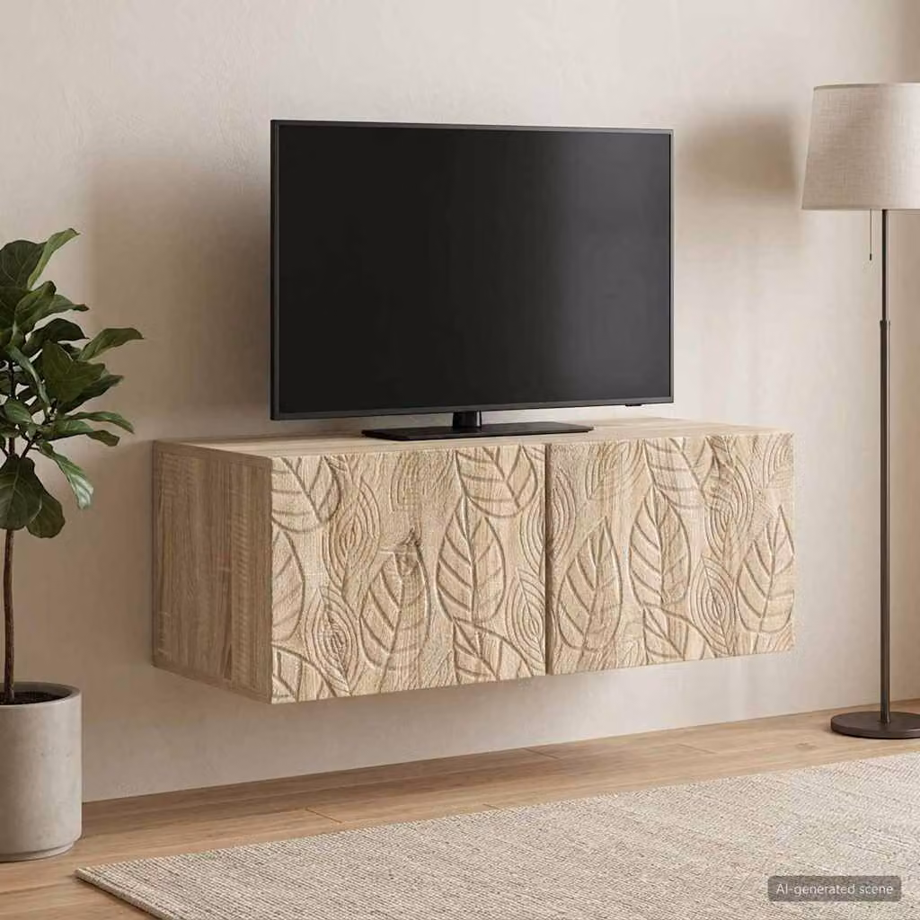 vidaXL Mobile Porta TV da Muro in Rovere Sonoma Marrone L: 78,5 cm, P: 31 cm, H: 30 cm