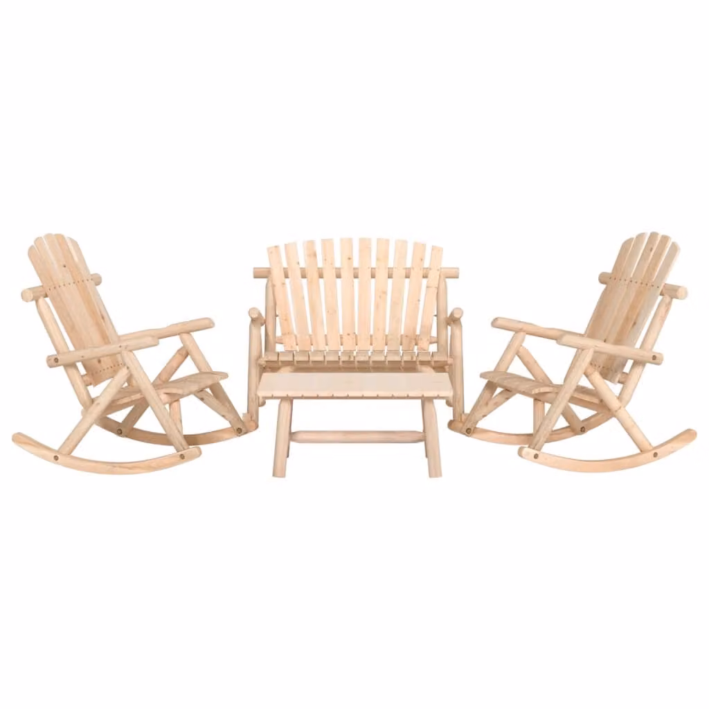 Maison Exclusive - Set da lounge per giardino, composto da 4 pezzi, in legno massello di abete