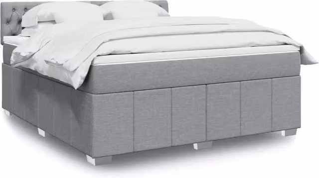Giroletto a Molle con Materasso Grigio Chiaro180x200 cm Tessuto 3289454