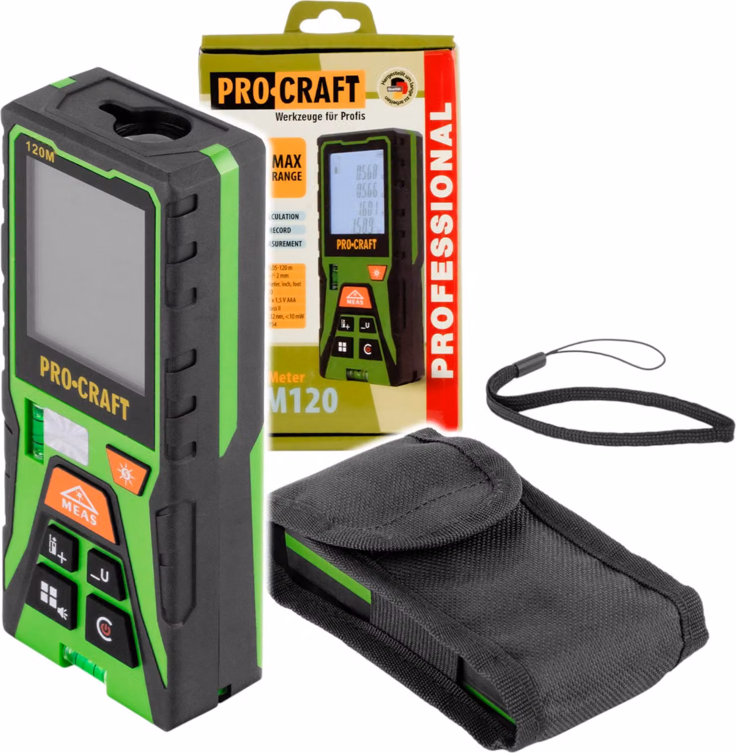 Telemetro laser Procraft PLDM120 120 m + custodia