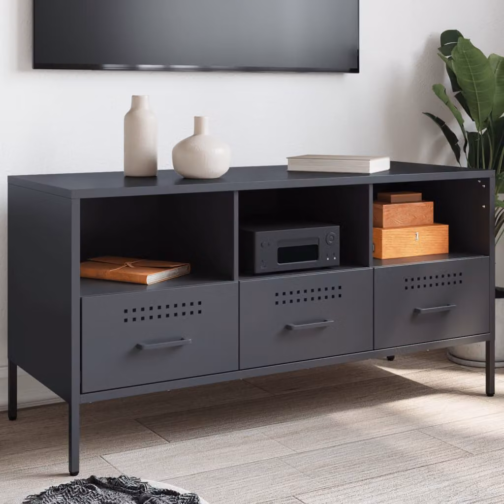 Mobile TV vidaXL in acciaio antracite L: 100,5 cm, P: 39 cm, H: 50,5 cm – 1