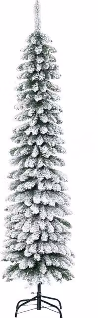 Albero di Natale innevato HOMCOM a 2 sezioni con 395 rami in metallo e plastica, Verde, H 180 x L 46 x P 46 cm