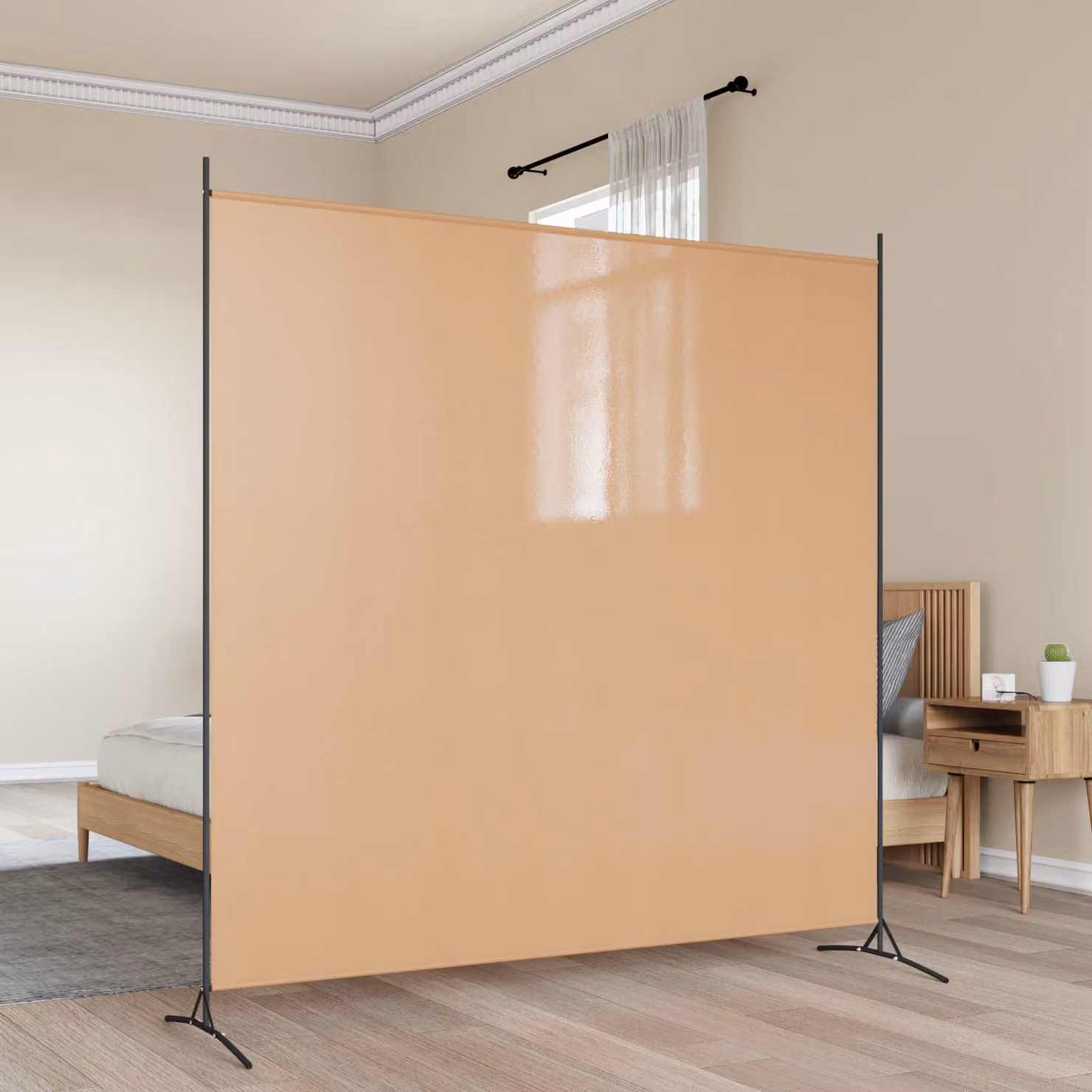 vidaXL Divider per Stanze a Pannello Singolo Beige H: 175 cm x L: 180 cm