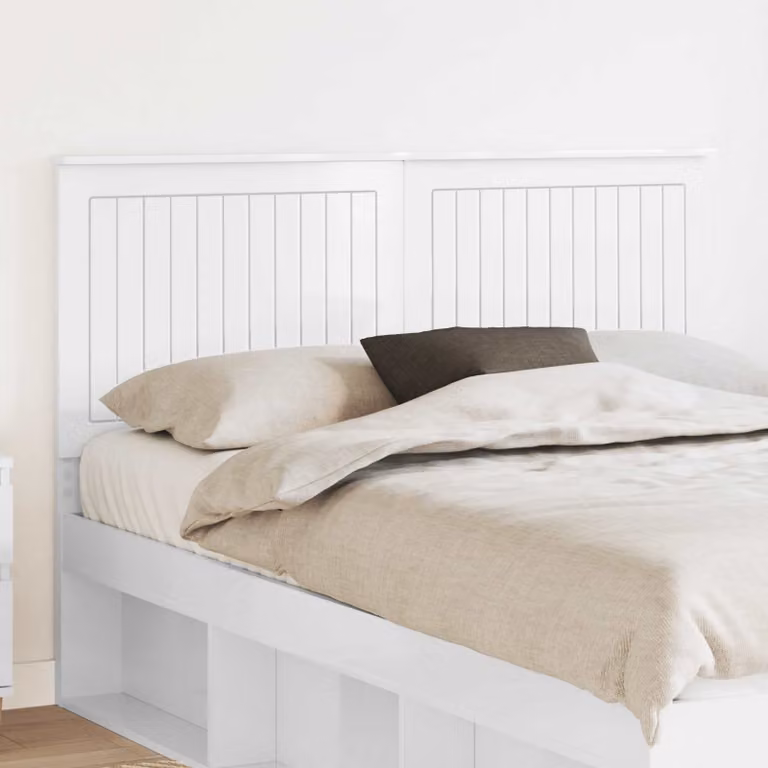 Testiera per letto moderna vidaXL in legno ingegnerizzato bianco lucido L: 143 cm, H: 100 cm, P: 13,26 cm