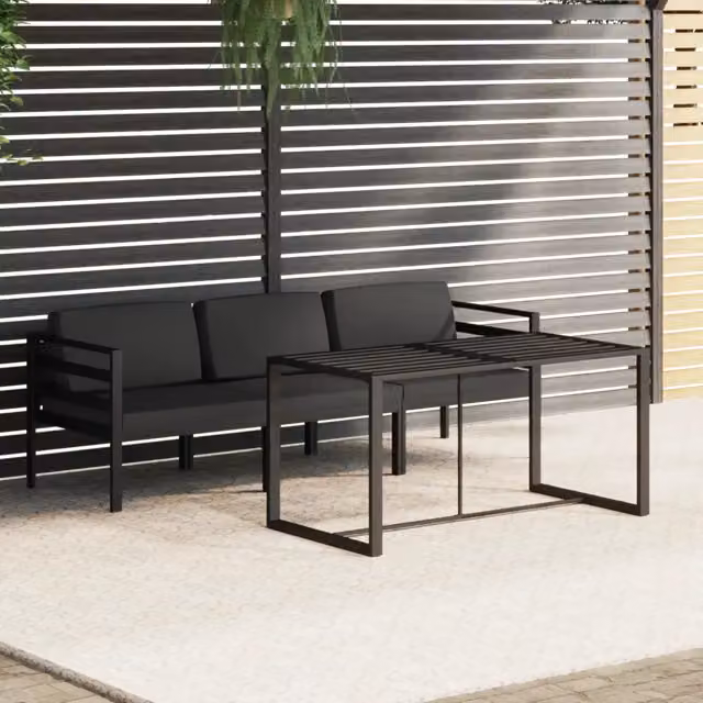 Set Divani da Giardino 4 pz con Cuscini in Alluminio Antracite 3115917