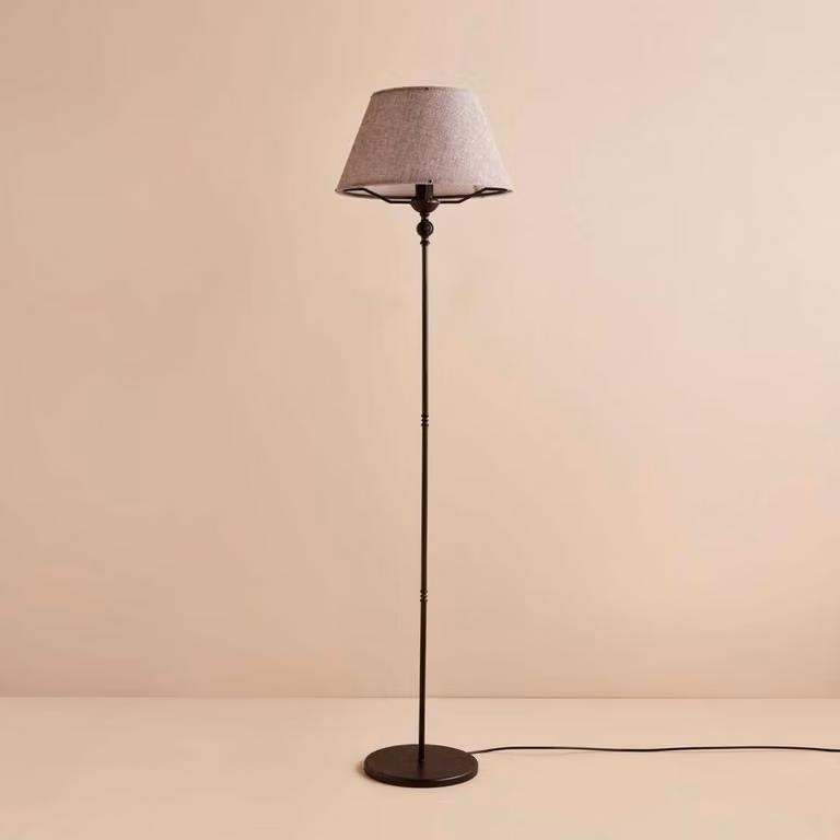 Opviq, AYD-3484, lampada da terra, 100% PVC, grigio, 38 x 38 x 145 cm