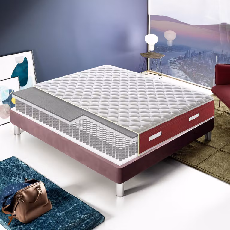 Materasso 200x200 cm, Alto 21 cm, 800 Molle Insacchettate, Ortopedico e Indeformabile Rigidità H3, Memory Foam 6 cm, 100% Italy