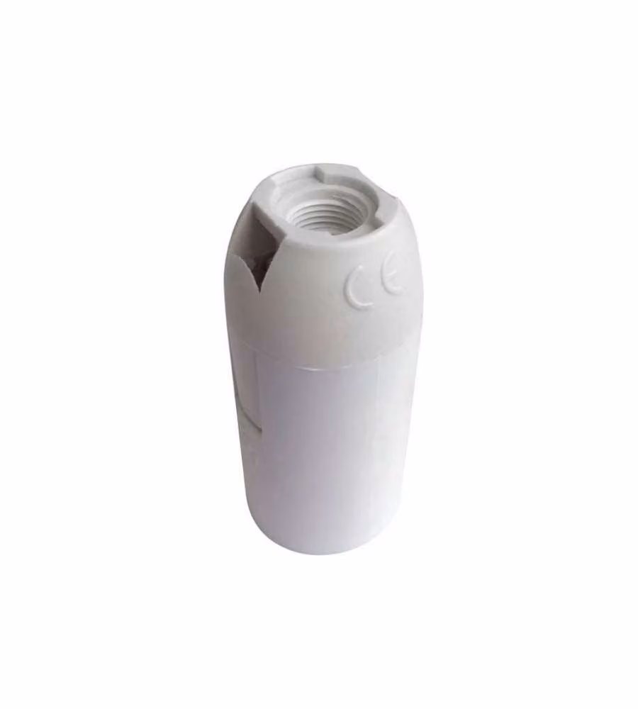 Portalampada LED E14 con Morsetti a Molla Colore Bianco