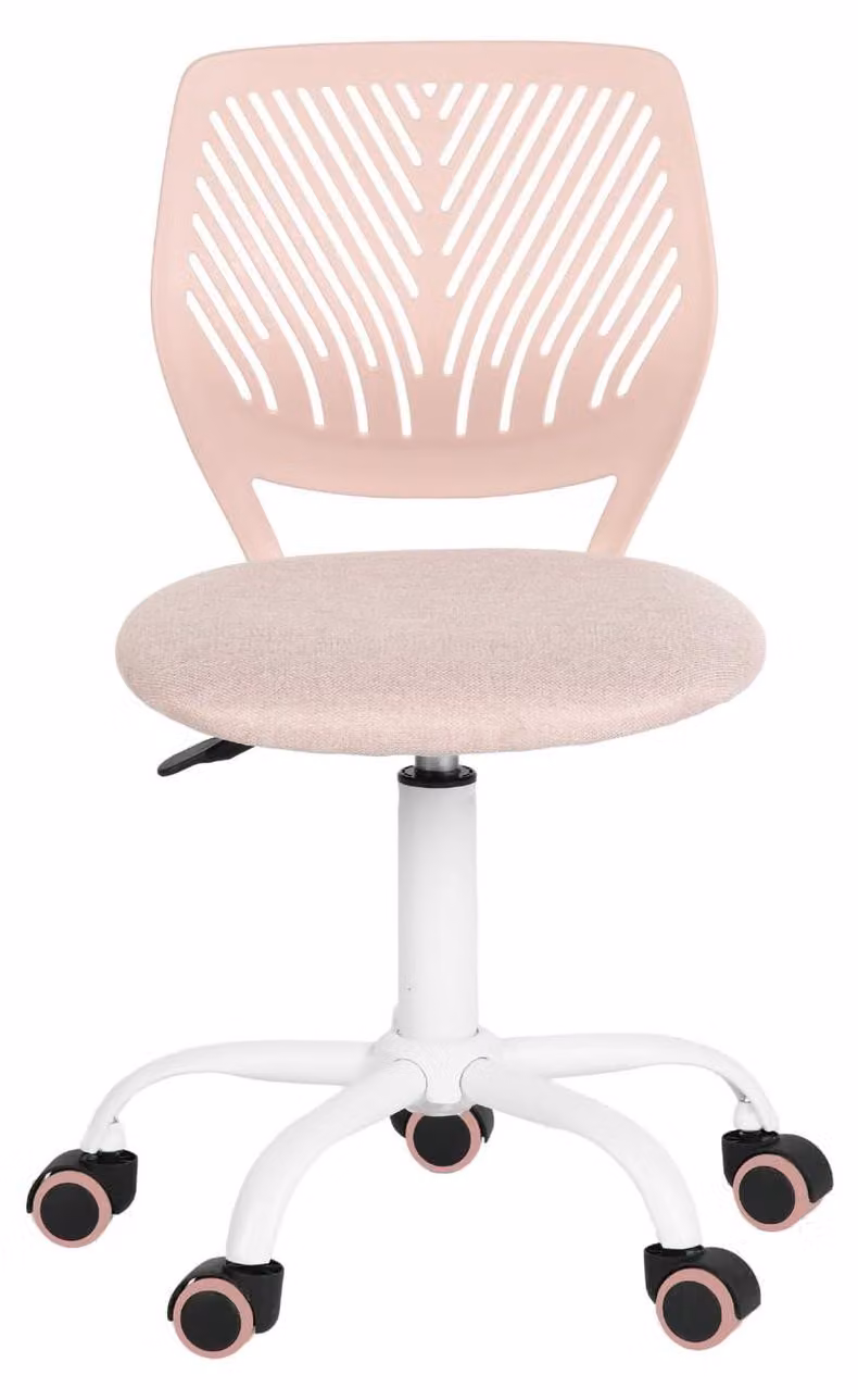 Sedia girevole regolabile dal punto di vista ergonomico, ideale per l'ufficio domestico, colore rosa, dimensioni 38 cm x 39 cm x 75-85 cm