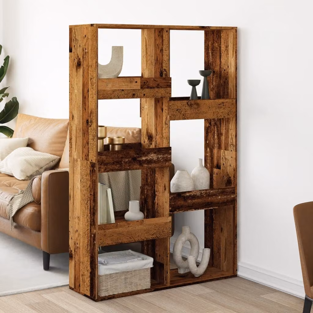 Divisorio vidaXL in legno antico marrone in MDF L: 100 cm, P: 33 cm, H: 155,5 cm