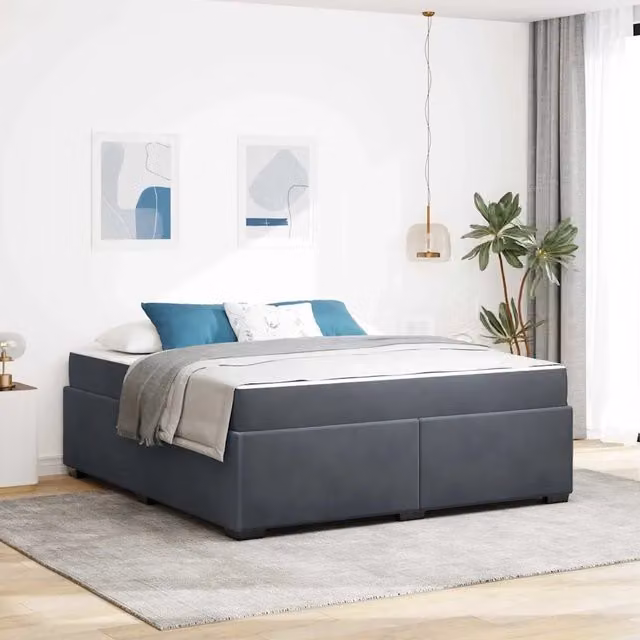 Struttura letto moderna vidaXL in tessuto e legno, L: 180 cm, P: 200 cm, H: 66 cm – 1