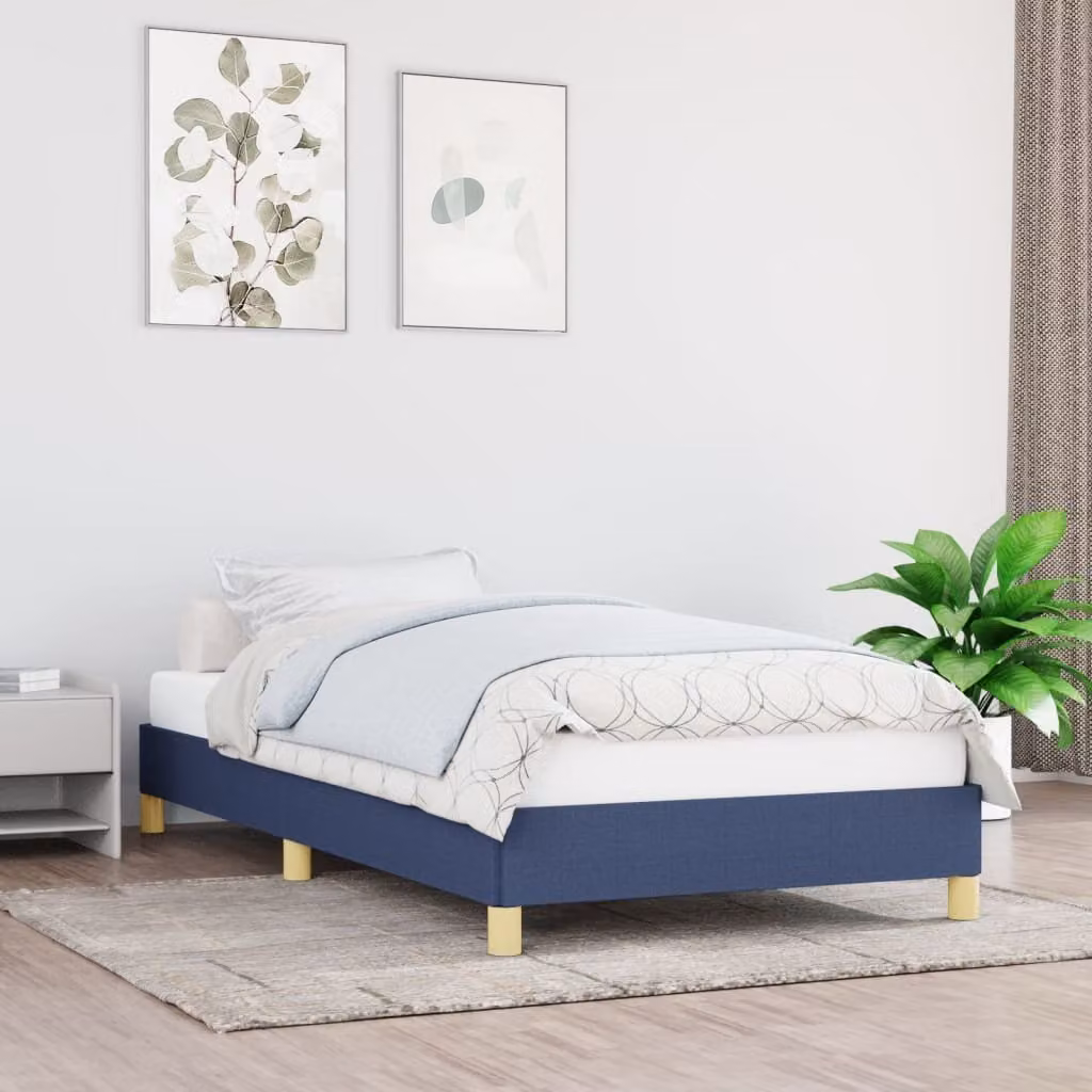 The Living Store Rete da letto blu 80x200 cm in tessuto