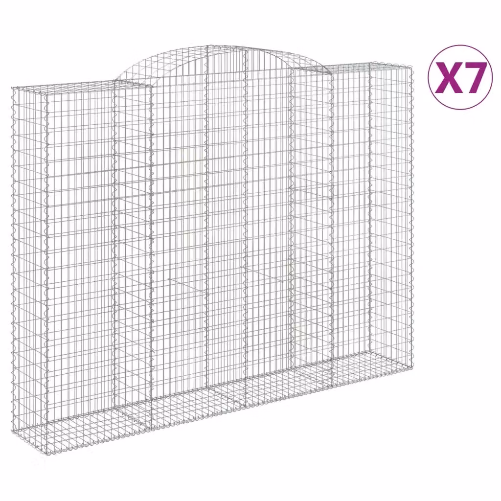 Set di 7 Cesti Gabbioni ad Arco Videx in Acciaio Zincato Argento L: 300 cm, P: 50 cm, H: 220/240 cm – 2