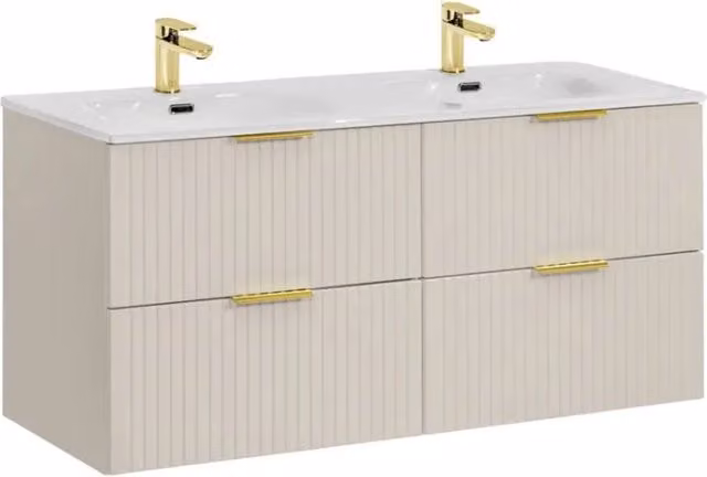 Mobile sotto lavabo NOXERA 120 cm – Marrone congo – Doppio lavabo incassato
