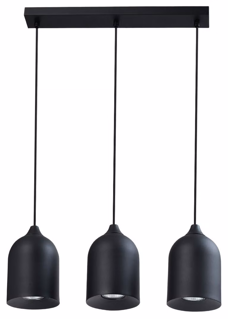 Lampada a sospensione NILO nera 3xGU10x8W in metallo, dimensioni: 119,5x46x11,5 cm, IP20, Light Prestige