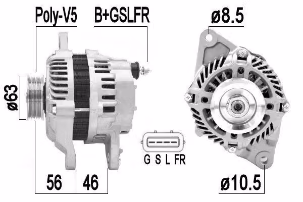 ERA 209350A Alternatore 85 A 14 V per MITSUBISHI COLT VI (Z3A, Z2A) e SMART FORFOUR (454)