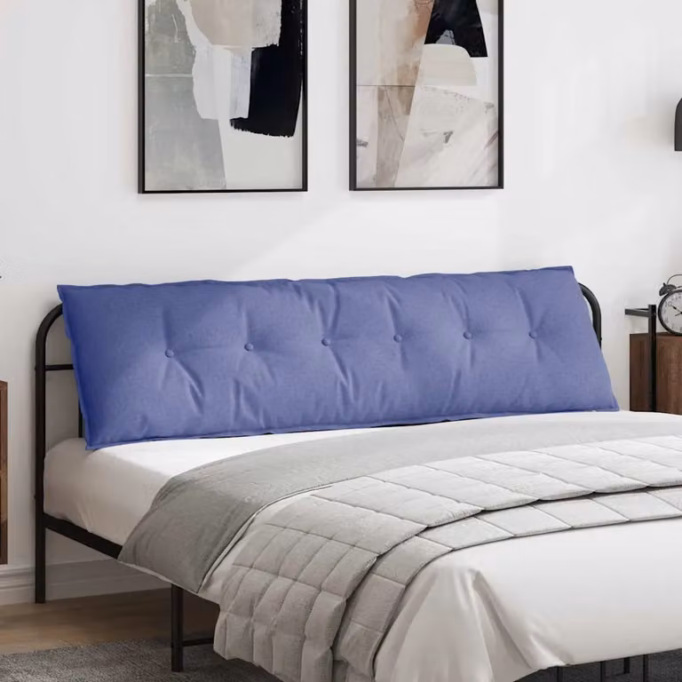 Cuscino per schiena ergonomico vidaXL in tessuto blu jeans, L 180 x P 19 x H 50 cm