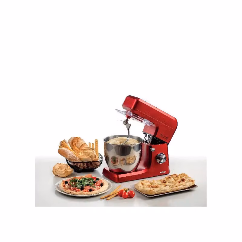 Impastatrice Planetaria Ariete Gourmet Professional 7L 1200W con 3 Accessori e Funzione Pulse in Acciaio Inox - Rosso – 2