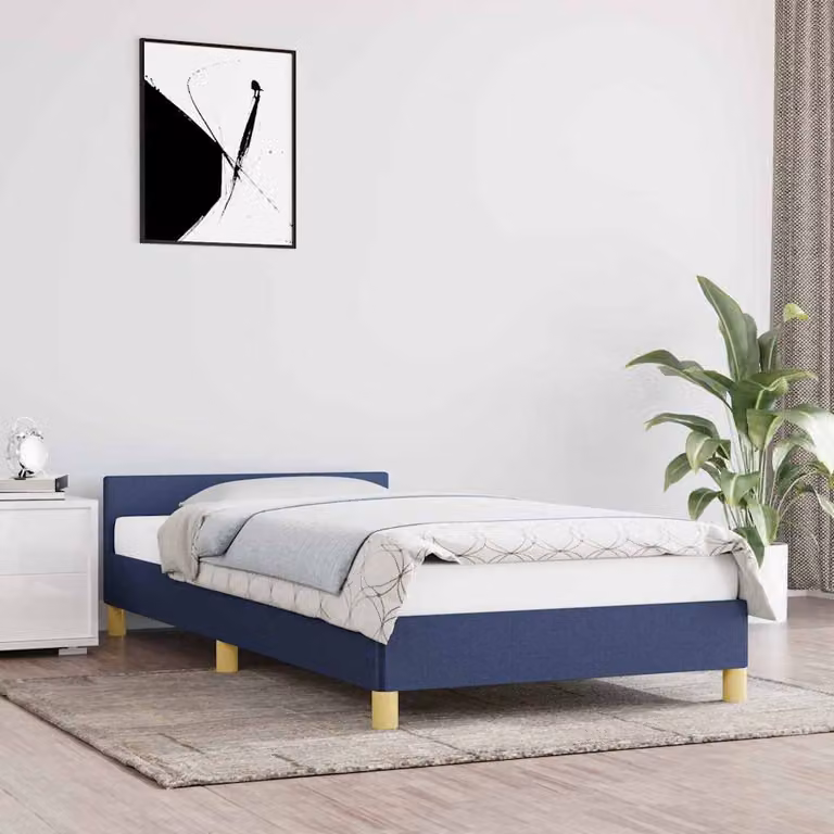 vidaXL Giroletto con Testiera in Tessuto Blu L 200 x L 80 cm