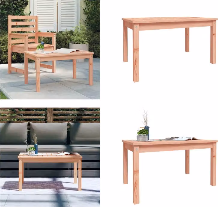 vidaXL Tavolo da giardino 82,5x50,5x45 cm in legno massiccio di abete Douglas - Tavolo da giardino - Tavoli da giardino - Tavolo da patio - Tavolo da esterno
