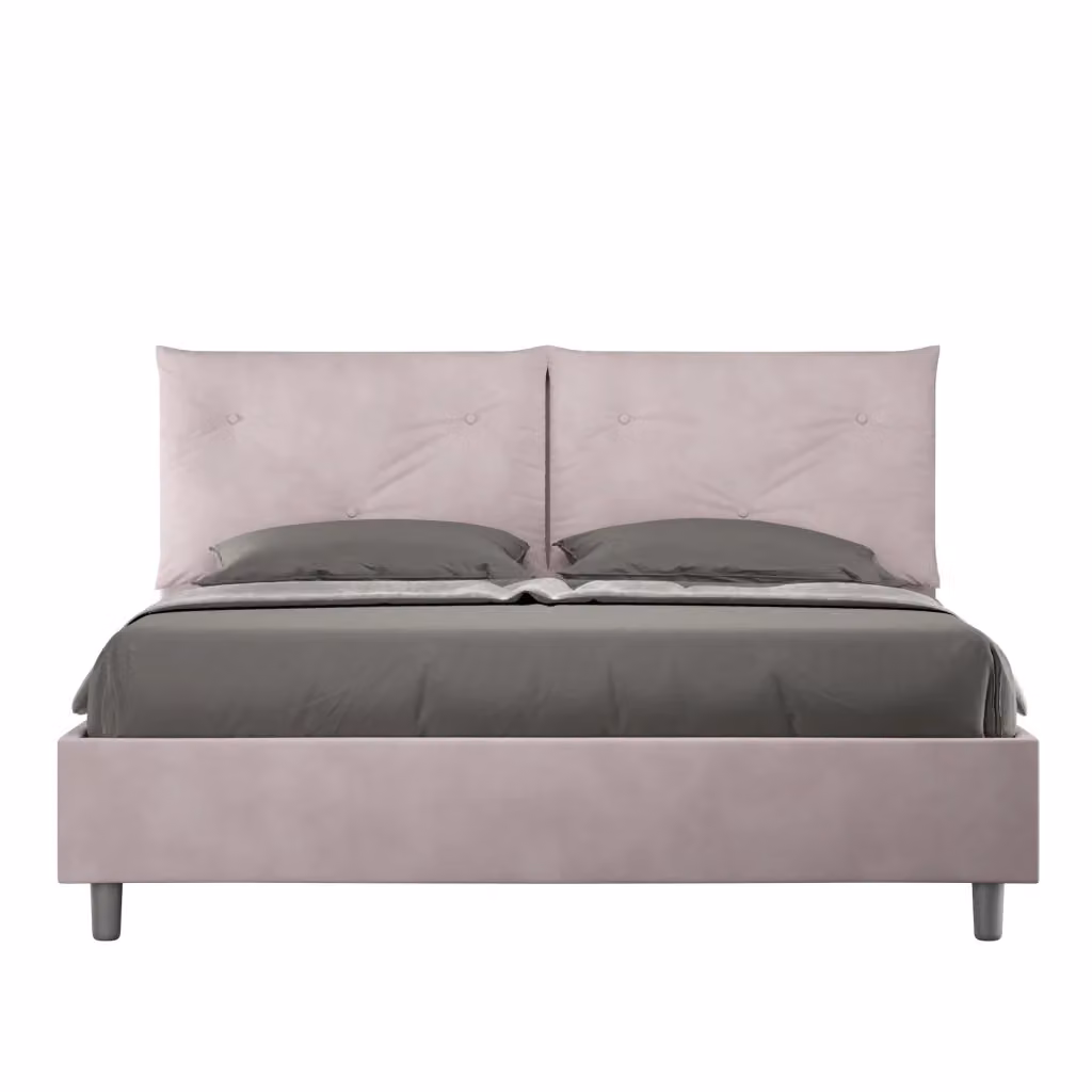 Letto Queen Size Appia Large Ityhome con Rete Imbottita in Microfibra, Colore Glicine, L/P: 150 x 210 cm – 2