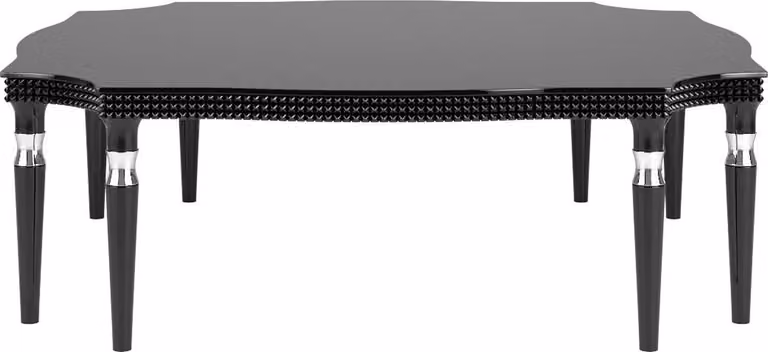 Casa Padrino tavolino Art Deco nero / argento 130 x 130 x h. 45 cm - Elegante tavolo da salotto con 8 gambe - Mobili da salotto Art Deco