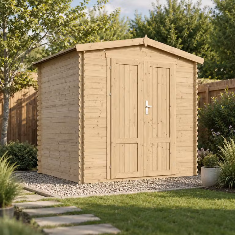 TIMBELA M369F1+M369G Casetta da Giardino in Legno 4.33 m², Capanno Da Giardino Per Esterno Con Pareti Da 19 mm, Casetta Per Attrezzi E Biciclette, Pavimento In Legno Impregnato,Porte A Pannelo