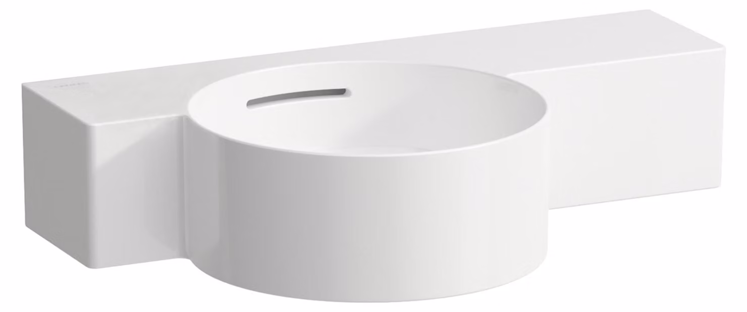 LAUFEN VAL lave-mains, 1 trou de robinetterie à gauche, sans trop-plein, 550x315mm, tablette à droite, H8152830001131, H8152830001131