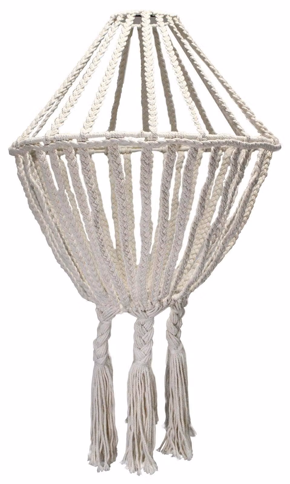 Lampada da soffitto in macramè, grande, color naturale