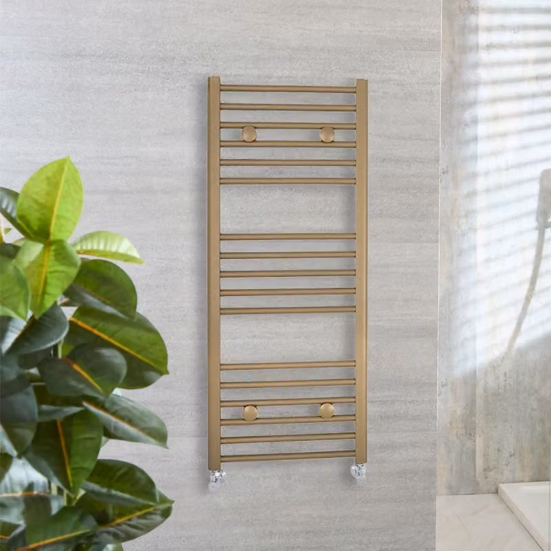 Scaldasalviette HudsonReed in acciaio inossidabile oro, L: 120 cm, H: 50 cm