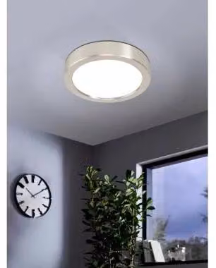 CASAYA, plafoniera a LED, diametro 16, 10,5W, 1200LM, 3000K, acciaio, finitura nichel, codice prodotto 780056