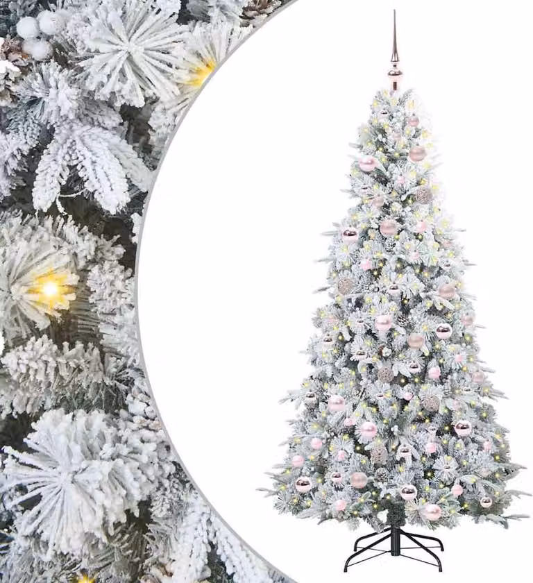 Albero di Natale Artificiale con Rami Pieghevoli Bianco 180 cm