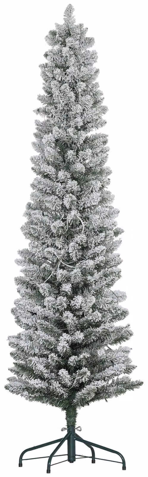 Albero di Natale Artificiale Innevato 180 cm 329 Rami e Luci LED Bianco Caldo Verde