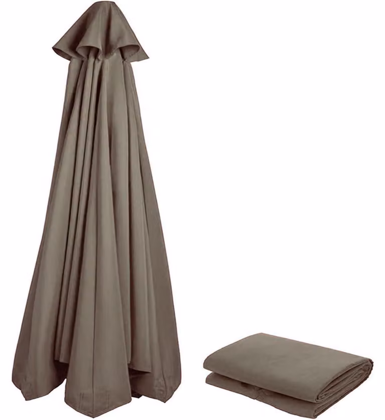 Copertura di ricambio per ombrellone, diametro 230 cm, 6 stecche, color beige/khaki, protezione UV, resistente al vento, ideale per giardino e terrazza