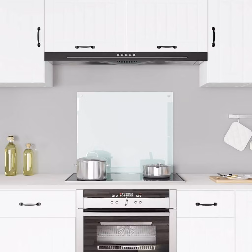 Paraschizzi per cucina vidaXL in vetro temperato colore bianco L: 70 cm, H: 60 cm