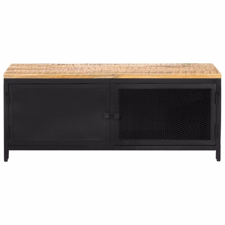 Tavolino da Salotto 90x50x37 cm Legno Massello di Mango Grezzo