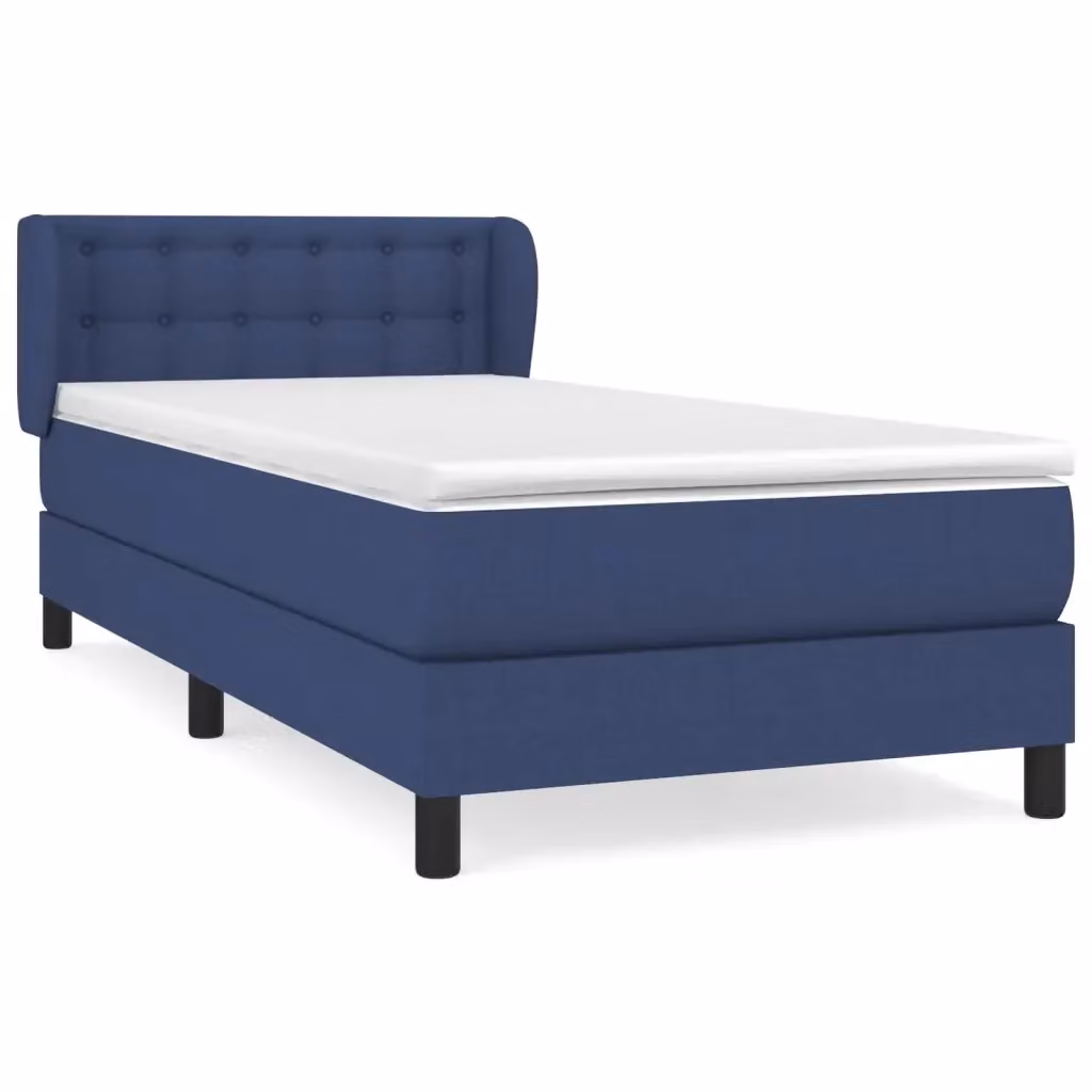 Letto Ibrido vidaXL con Giroletto a Molle e Materasso Blu e Bianco L/P/H: 200 x 100 x 88 cm – 2